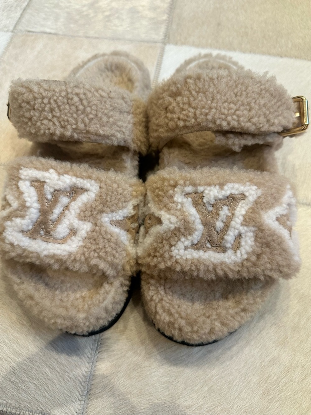 LV Sunset Shearling Comfort Mule